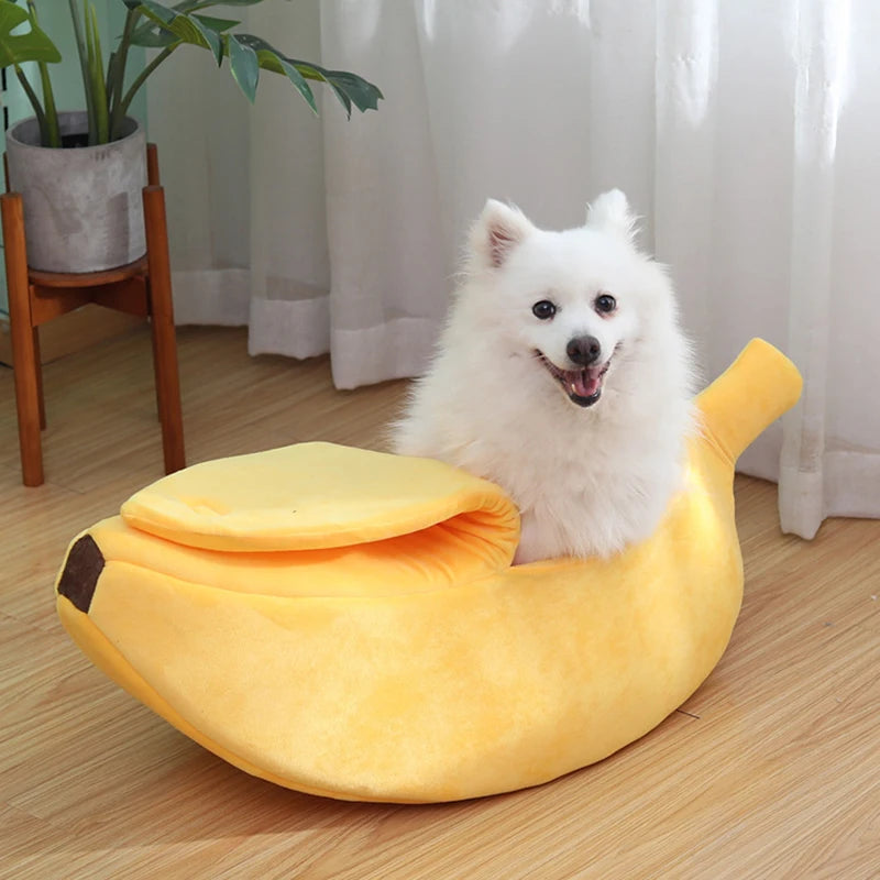Banana Cat Bed House Funny Cute Cozy Cat Mat Beds Warm Durable Portable Pet Basket Kennel Dog Cushion Cat Pet Supplies ﻿