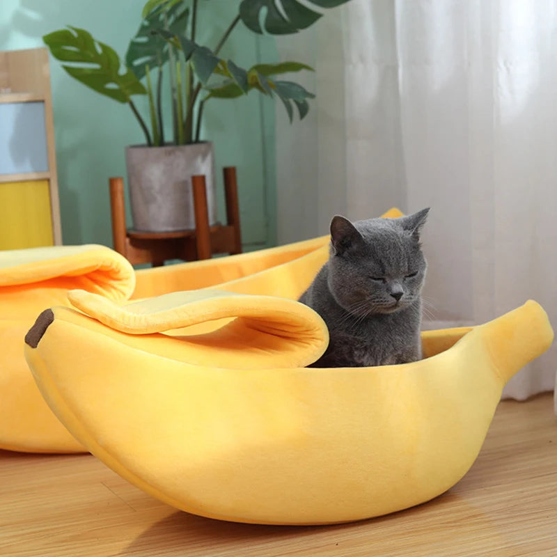 Banana Cat Bed House Funny Cute Cozy Cat Mat Beds Warm Durable Portable Pet Basket Kennel Dog Cushion Cat Pet Supplies ﻿