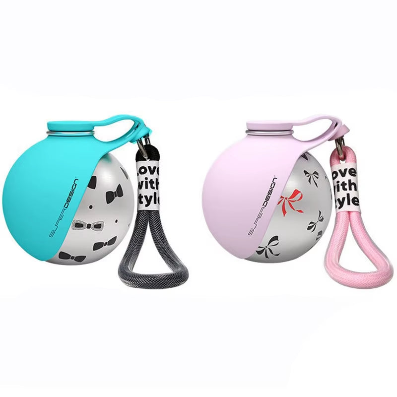 Small Dog Water Bottle 285ML Stainless Steel/Petg Convenient Dog Drink Dispenser Puppy Travel Portable Water Bowl