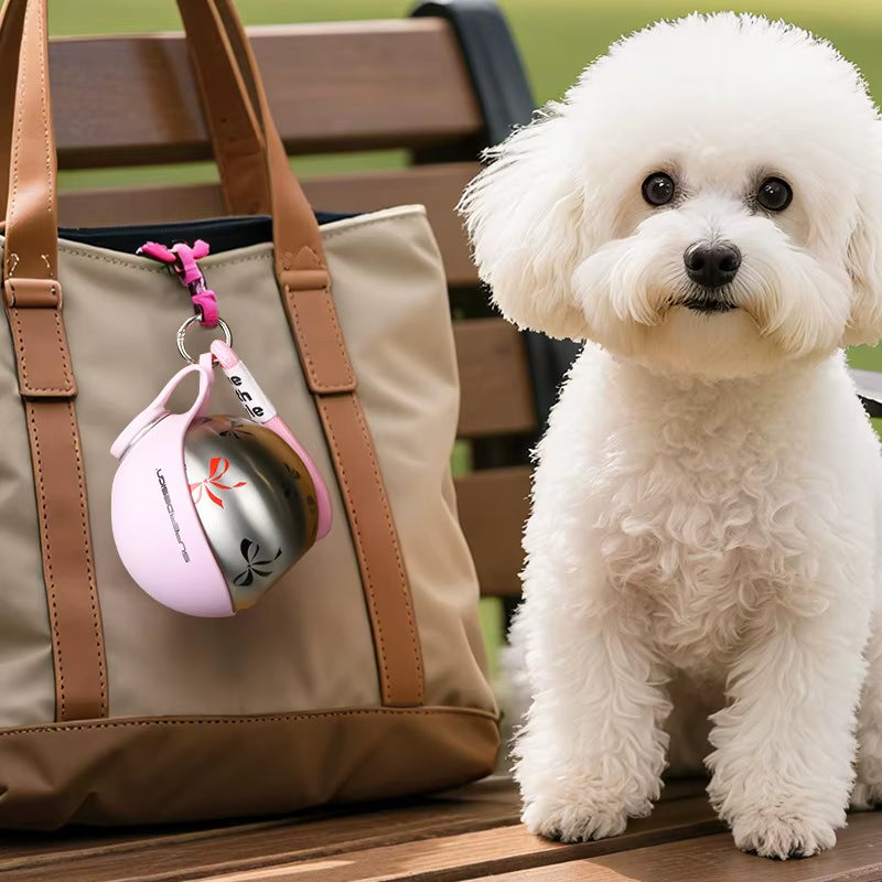 Small Dog Water Bottle 285ML Stainless Steel/Petg Convenient Dog Drink Dispenser Puppy Travel Portable Water Bowl