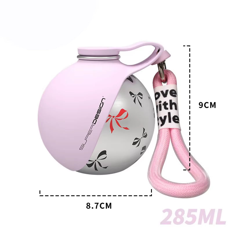 Small Dog Water Bottle 285ML Stainless Steel/Petg Convenient Dog Drink Dispenser Puppy Travel Portable Water Bowl